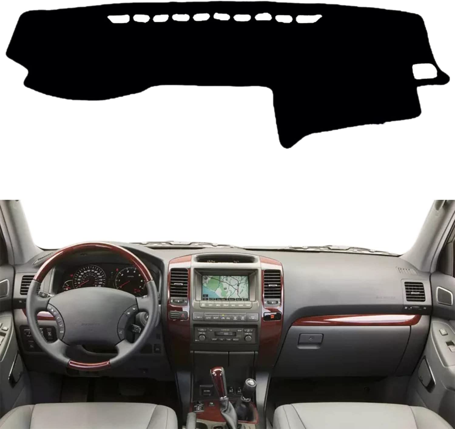 Car Dashboard Dash Board Cover Mat Carpet Compatible for GX470 2003-2009 Left Hand Drive - Delicate Leather