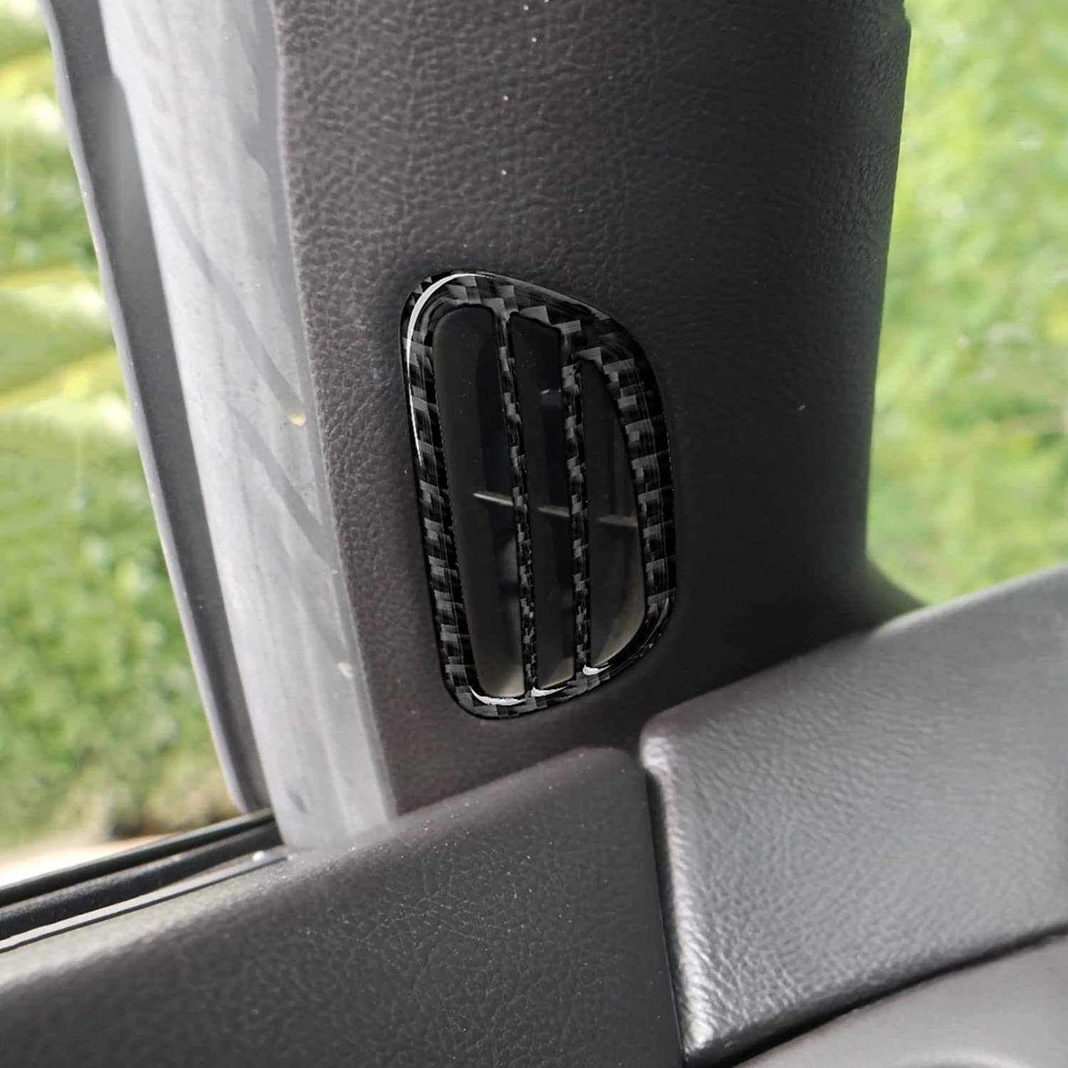 Car Air Outlet Vent Sticker Decal Carbon Fiber Interior Trim Cover Compatible with C6 2005 2006 2007 Accessories - Delicate Leather