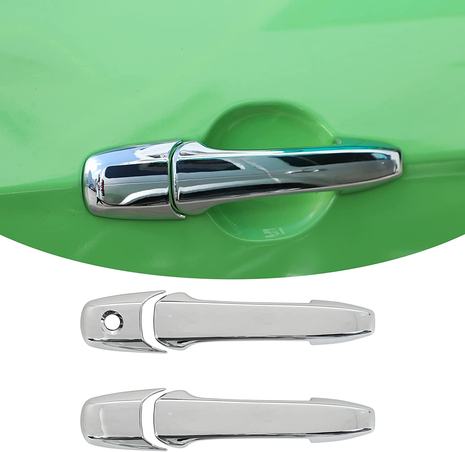 Door Handle Trim Cover ABS Exterior Decoration Accessories for 2004-2014 Mustang, 4PCS - Delicate Leather