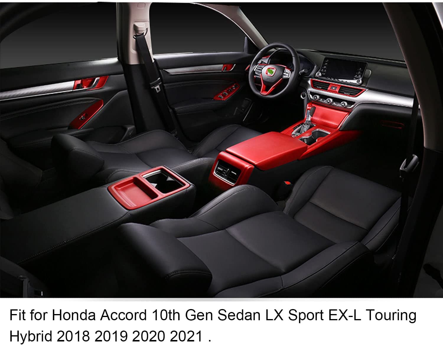 Accord Instrument Panel Left Lower Control Panel Cover Decoration ABS Material Compatible with Honda 10th Gen Accord 2018 2019 2020 2021 Interior Decoration Red Style 1PCS - Delicate Leather