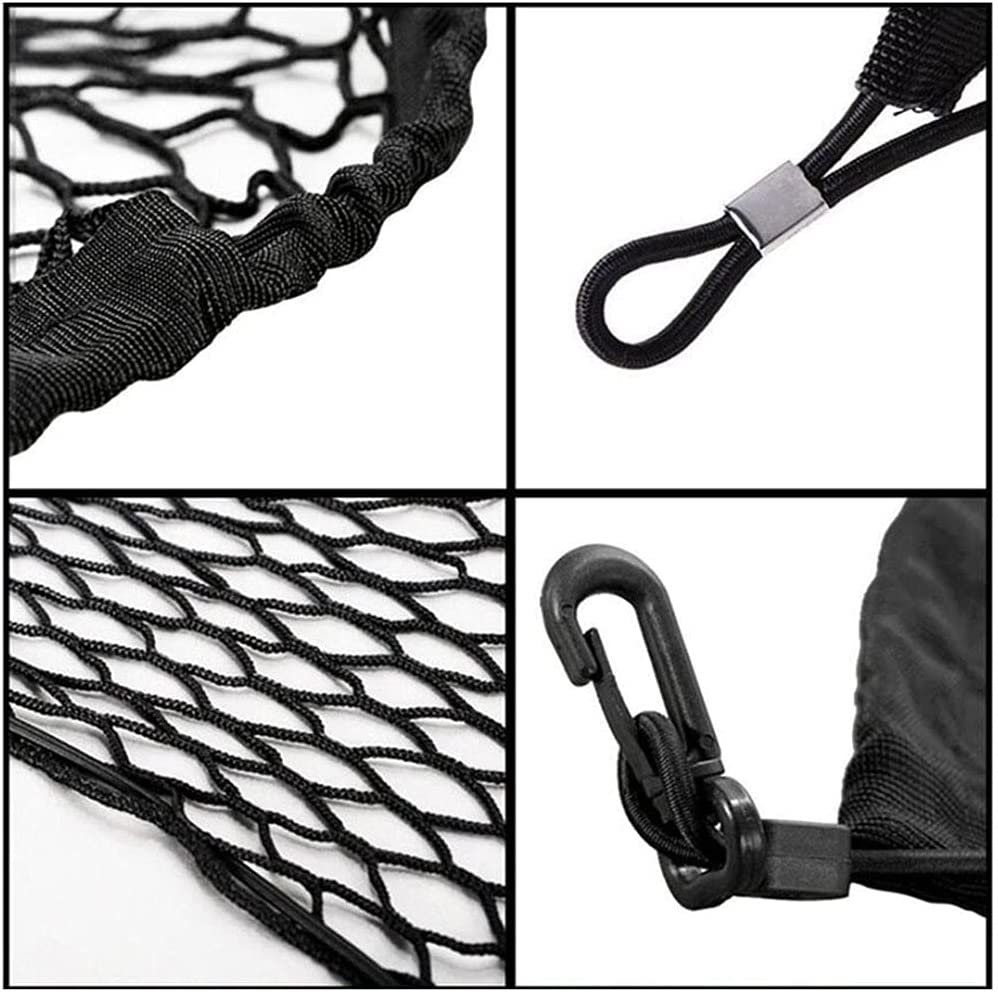 Car Rear Cargo Net, Universal Adjustable Elastic Trunk Cargo Storage Organizer Net Compatible for SUV, Truck, Storage 43.3’’ x 15.7’’ - Delicate Leather