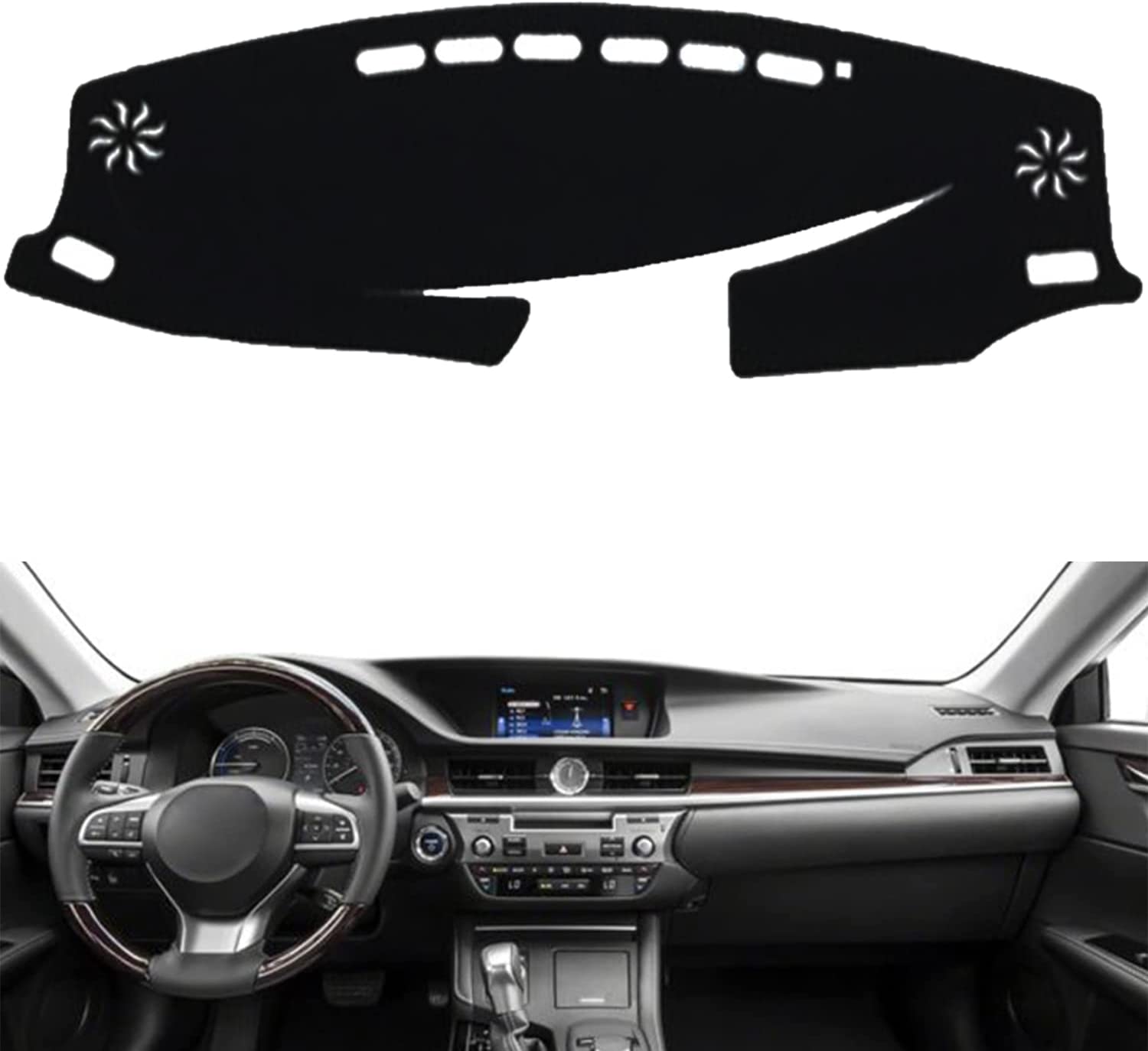 Car Dashboard Dash Board Cover Mat Carpet Compatible for ES200 ES300H 250 2014-2018 Left Hand Drive - Delicate Leather