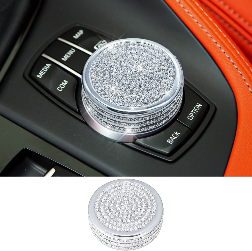 Bling Media iDrive Control Interior Sticker Cover Accessory Compatible - Delicate Leather
