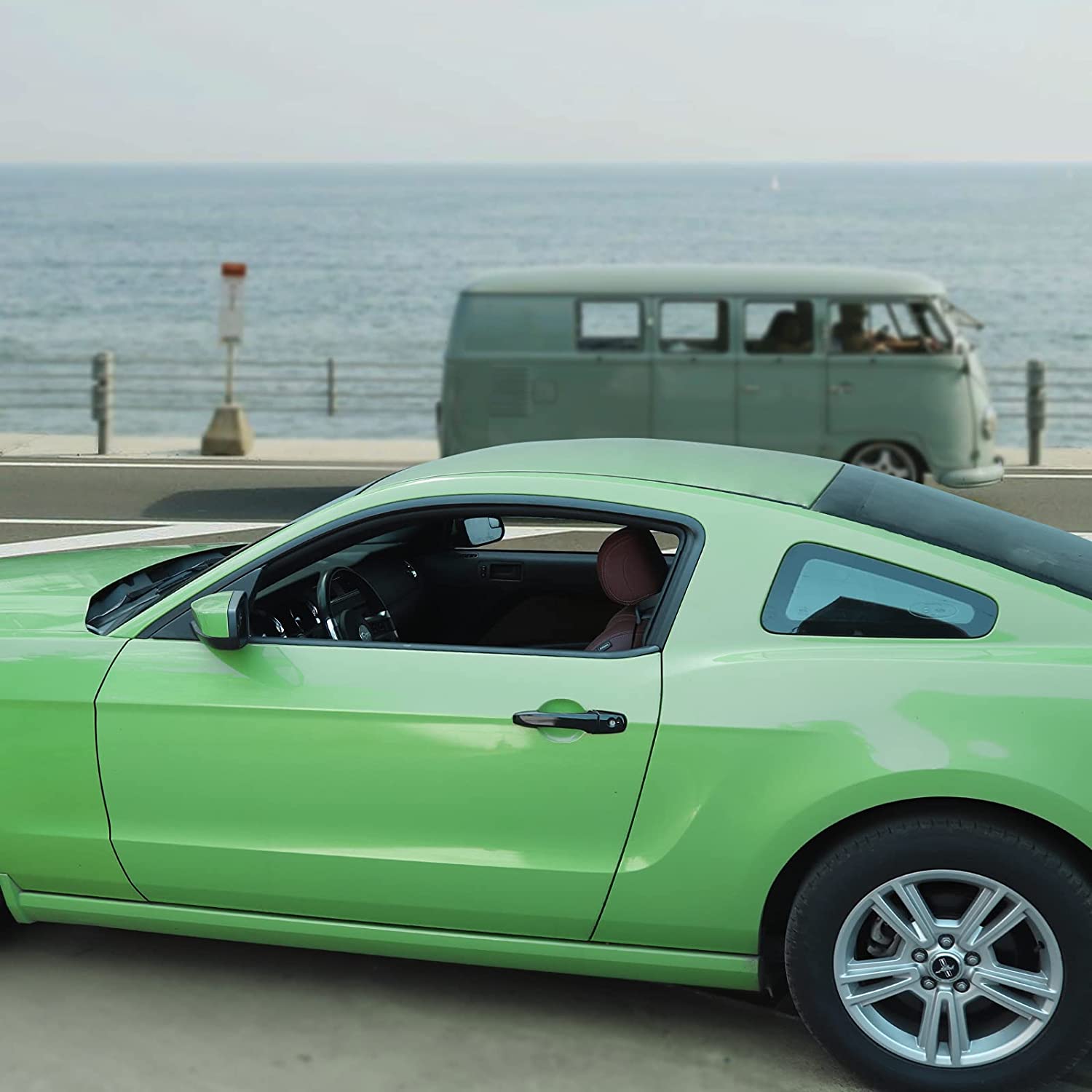 Door Handle Trim Cover ABS Exterior Decoration Accessories for 2004-2014 Mustang, 4PCS - Delicate Leather