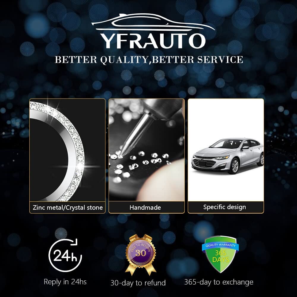 Engine Start Stop Covers for Bling Equinox Accessories Malibu Impala Tahoe Traverse Trax Interior Accessory Button Cover Stickers 2Pcs - Delicate Leather