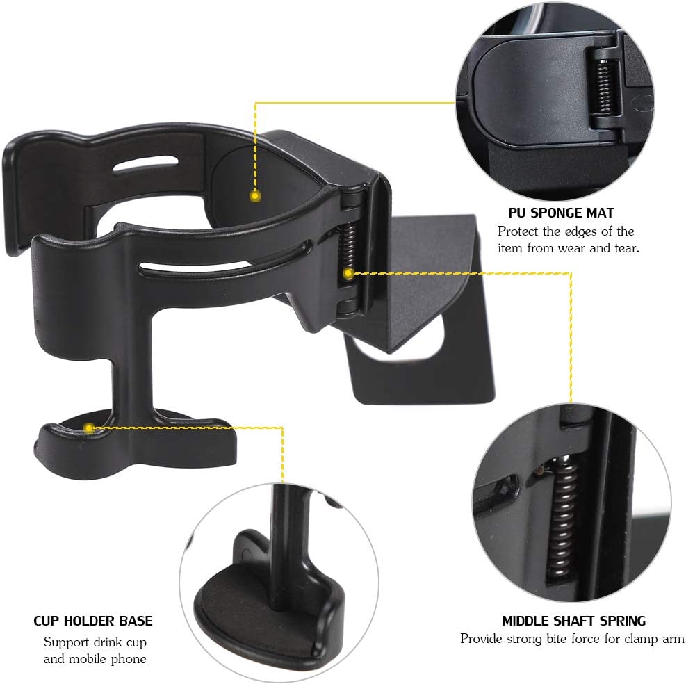 JL & JT Multi-Function Drink Cup Phone Holder, 2 in 1 Bolt-on Stand Bracket Organizer for 2018-2022 Jeep Wrangler JL JLU & Jeep Gladiator JT Trunk - Delicate Leather