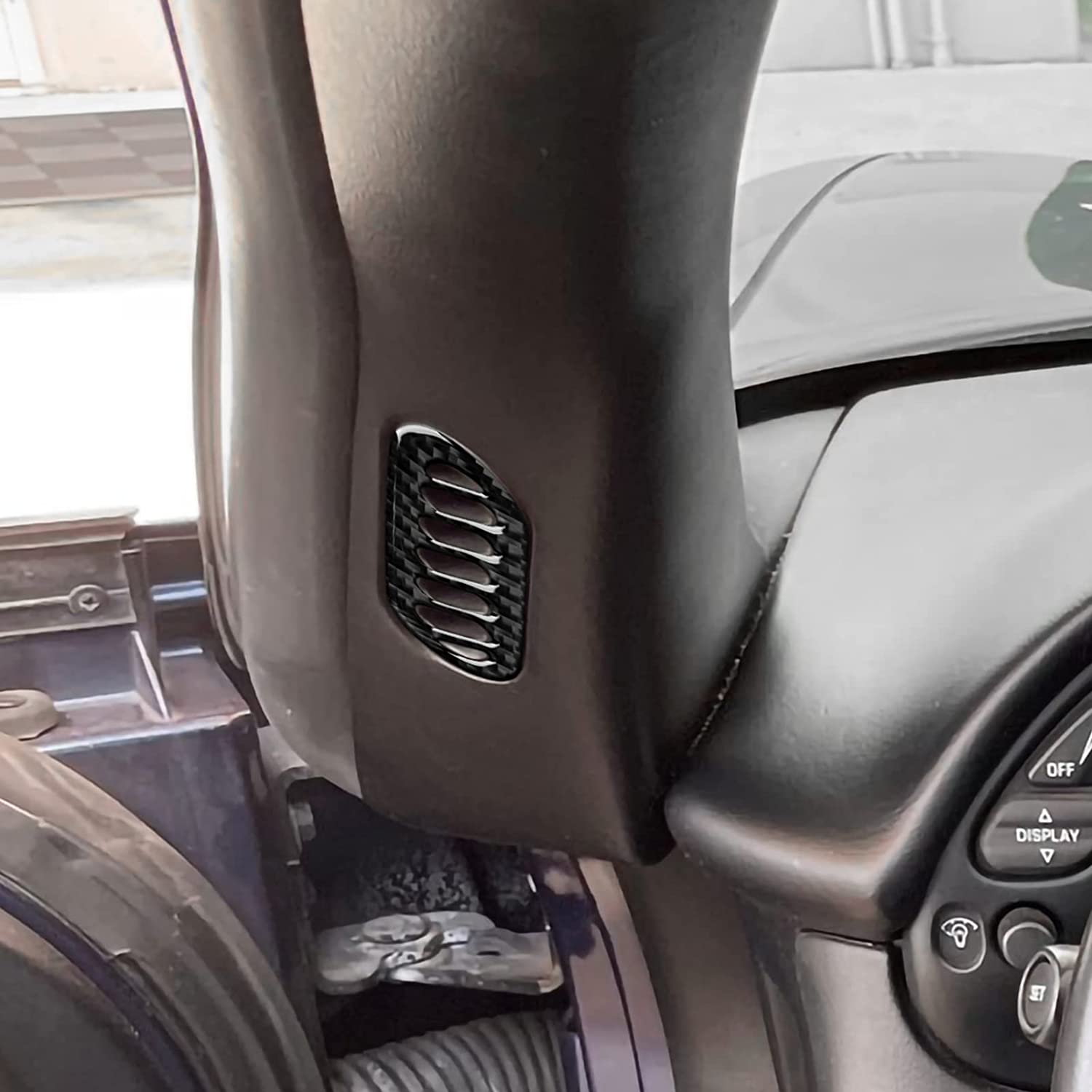 Carbon Fiber Door A-Pillar Air Outlet Sticker Decal Interior Trim Cover for C5 1998 1999 2000 2001 2002 2003 2004 Accessories - Delicate Leather