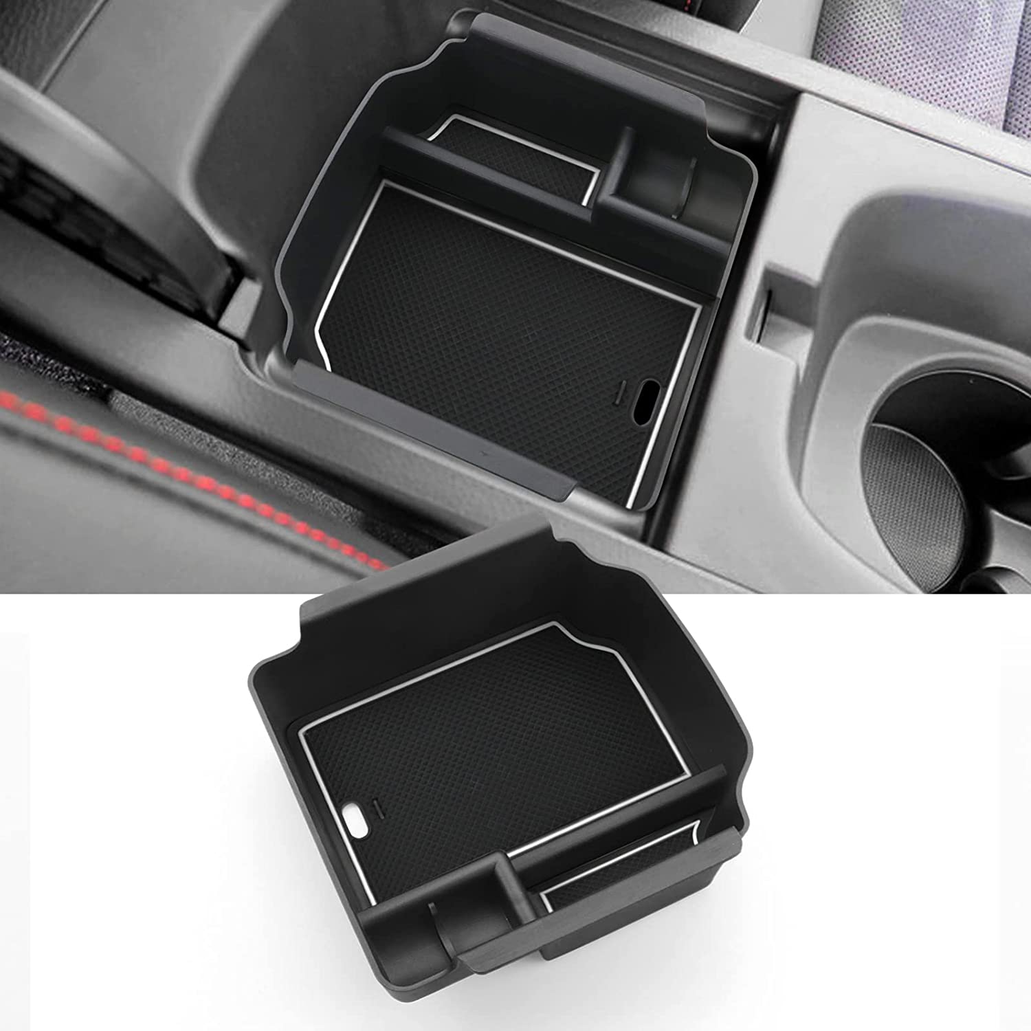 Console Tray for 2023 Integra, Civic Si Armrest Tray Console Insert Tray for Civic Si 2022 Storage Manual Gearbox Armrest Storage Box Black - Delicate Leather