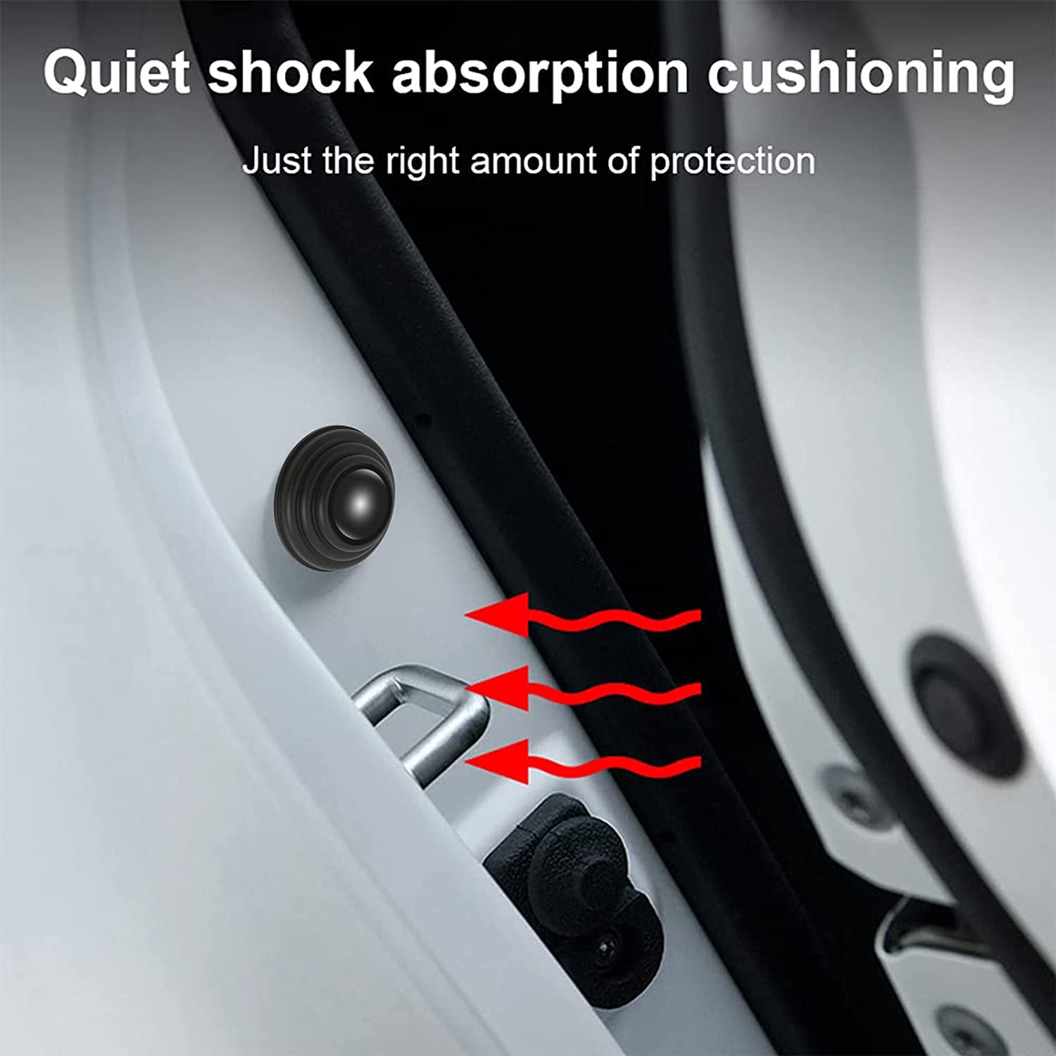 4PCS Car Door Shock Absorber with, Car Door Soundproof Stickers, Door Edge Guard Bumper Cushion Car Door Shock Absorbing PVC - Delicate Leather