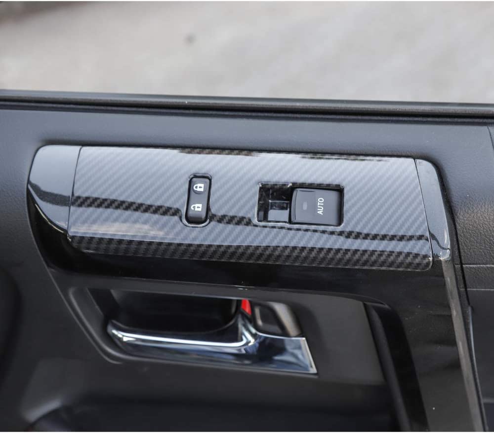 4runner Window Lift Switch Decoration Trim fit 4runner SUV 2010-2019 NOT Fit Right Hand Drive(Carbon Fiber Grain) - Delicate Leather
