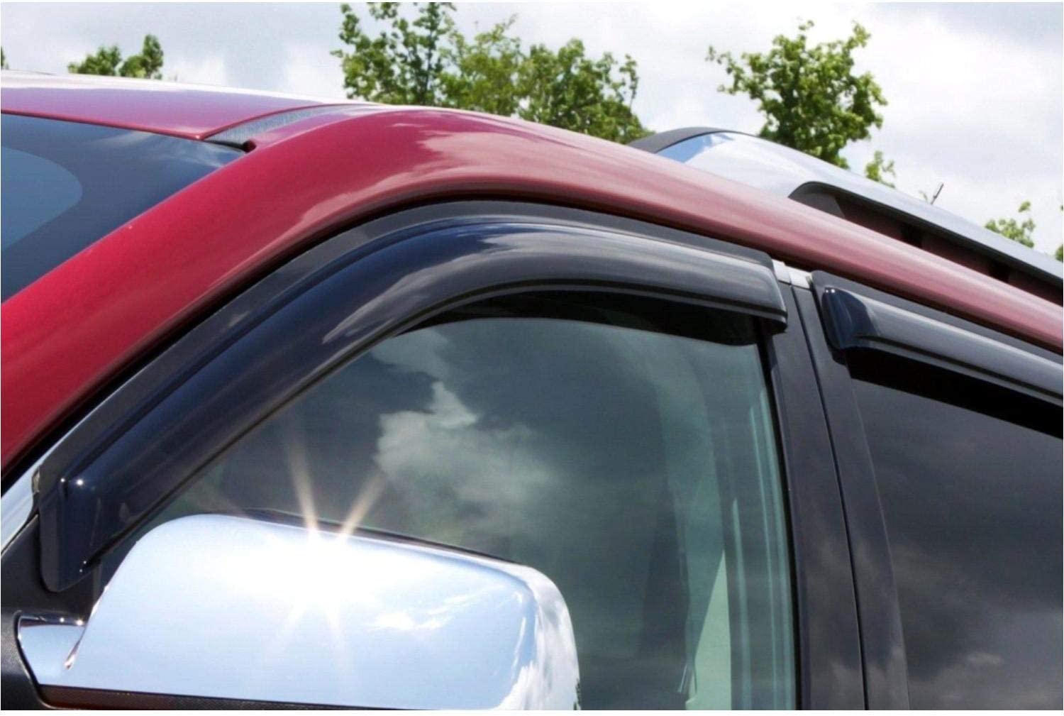 Original Side Window Wind Deflector, 4pcs Out-Channel Tape-On Nice Rain Guards Set, Vent Visor fit for 2013-2019 Ford Escape 94383 - Delicate Leather