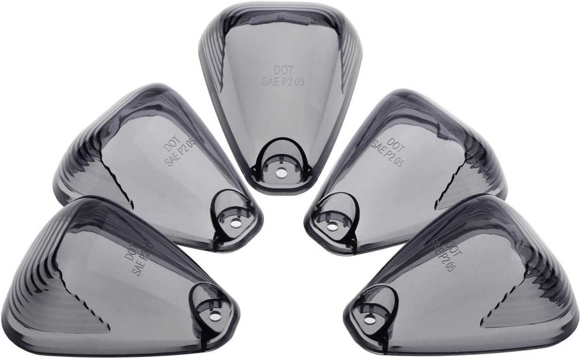 5Pcs Cab Marker Light Smoke Cover Red LED, Cab Roof Running Light, Top Marker Light Compatible with 1999-2016 Ford F150 F250 F350 F450 F550 F650 F750 E150 E250 E350 E450 Super Duty Pickup Trucks - Delicate Leather