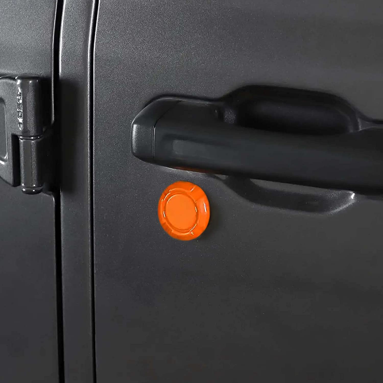 Exterior Door Key Jack Trim Cover Door Lock Cover for 2018-2021 Wrangler JL JLU & Gladiator JT, Orange - Delicate Leather