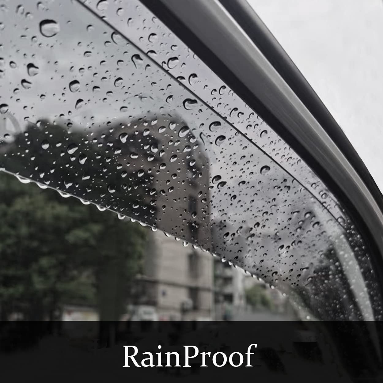 Original Side Window Wind Deflector, 4pcs Out-Channel Tape-On Rain Guards Set, Vent Visor Compatible with 2001-2012 Ford Escape 2008-2011 Mazda Tribute 2005-2011 Mercury Mariner 94059 - Delicate Leather