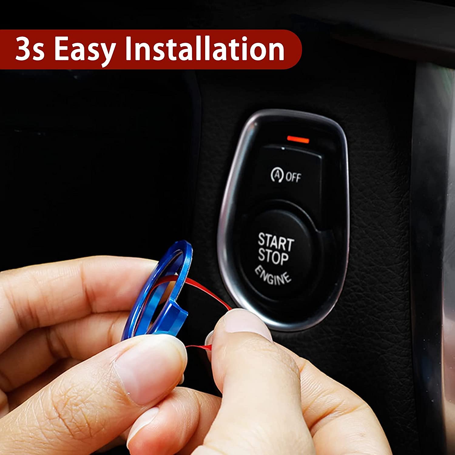 Car Engine Start Stop Button Sticker Decal Compatible with F20 F22 F30 F31 F34 F32 F33 F36 F48 2 3 4 Series X1 Accessories - Delicate Leather