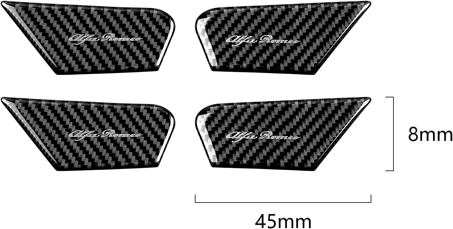 4PCS Car Inner Door Bowl Cover Carbon Fiber Sticker Decal Trim Car Styling fits for Giulia Stelvio 2017 2018 2019 2020 2021 Interior Accessories - Delicate Leather