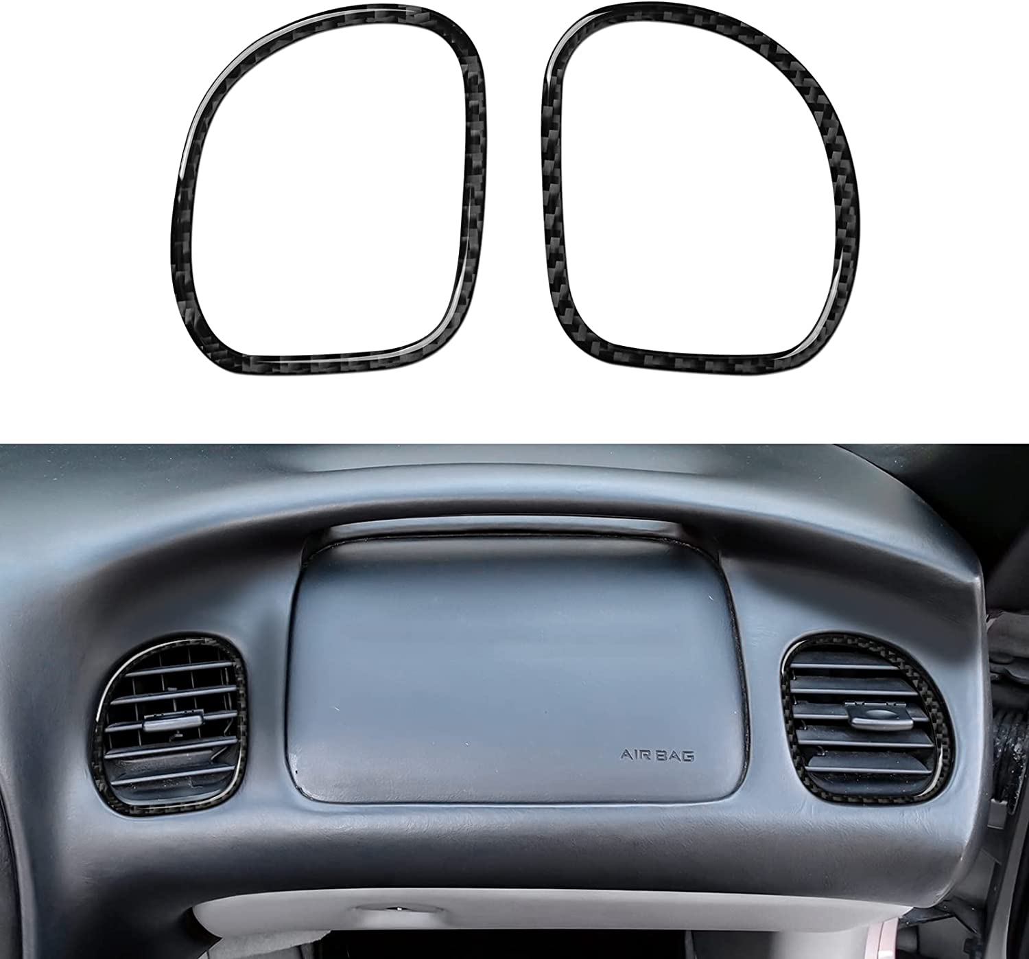 Carbon Fiber Car Co-Pilot Air Outlet Sticker Decal Interior Trim Cover for C5 1998 1999 2000 2001 2002 2003 2004 Accessories - Delicate Leather