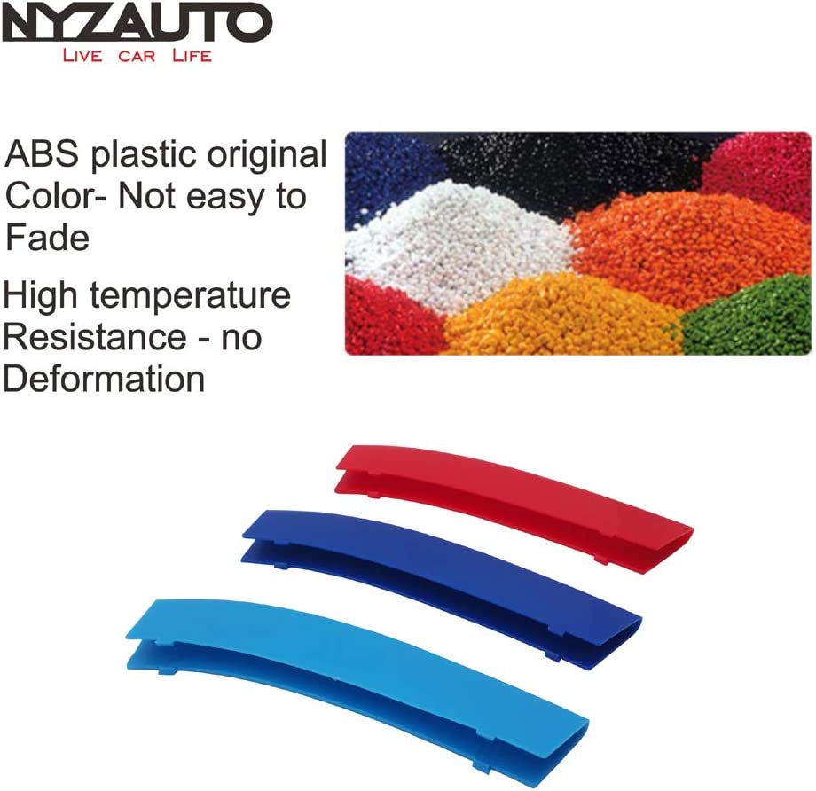 M-Colored Stripe Grille Insert Trims Compatible with 2011-2013 F10 5 Series 528i 535i 550i Kidney Grills (12 Beams,Not Fit 10-Beam) - Delicate Leather