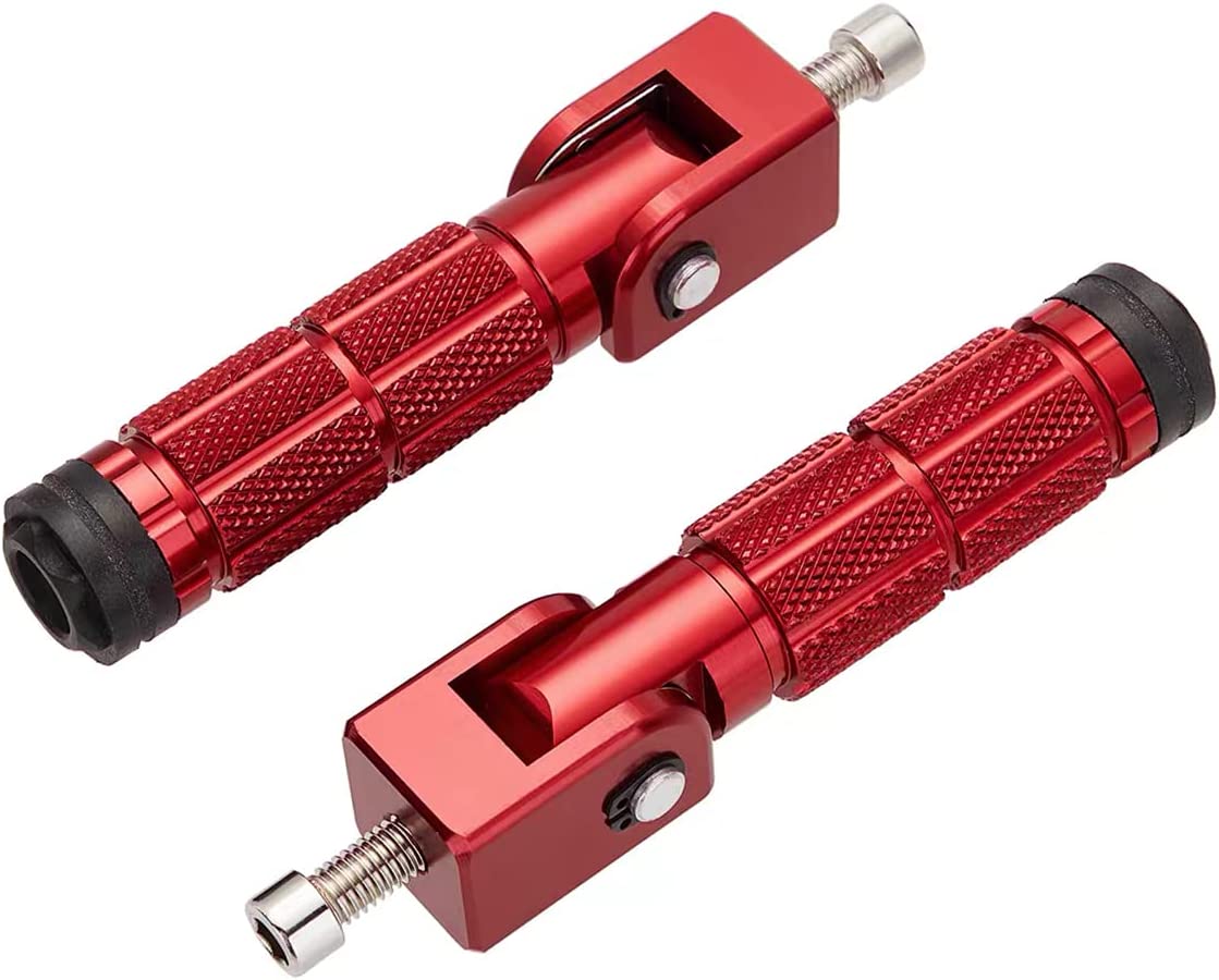 8mm CNC Motorcycle Knurled Foot pegs Front Footpeg Anti-Skid Rearsets Footrest Passenger Pedal Universal - Delicate Leather