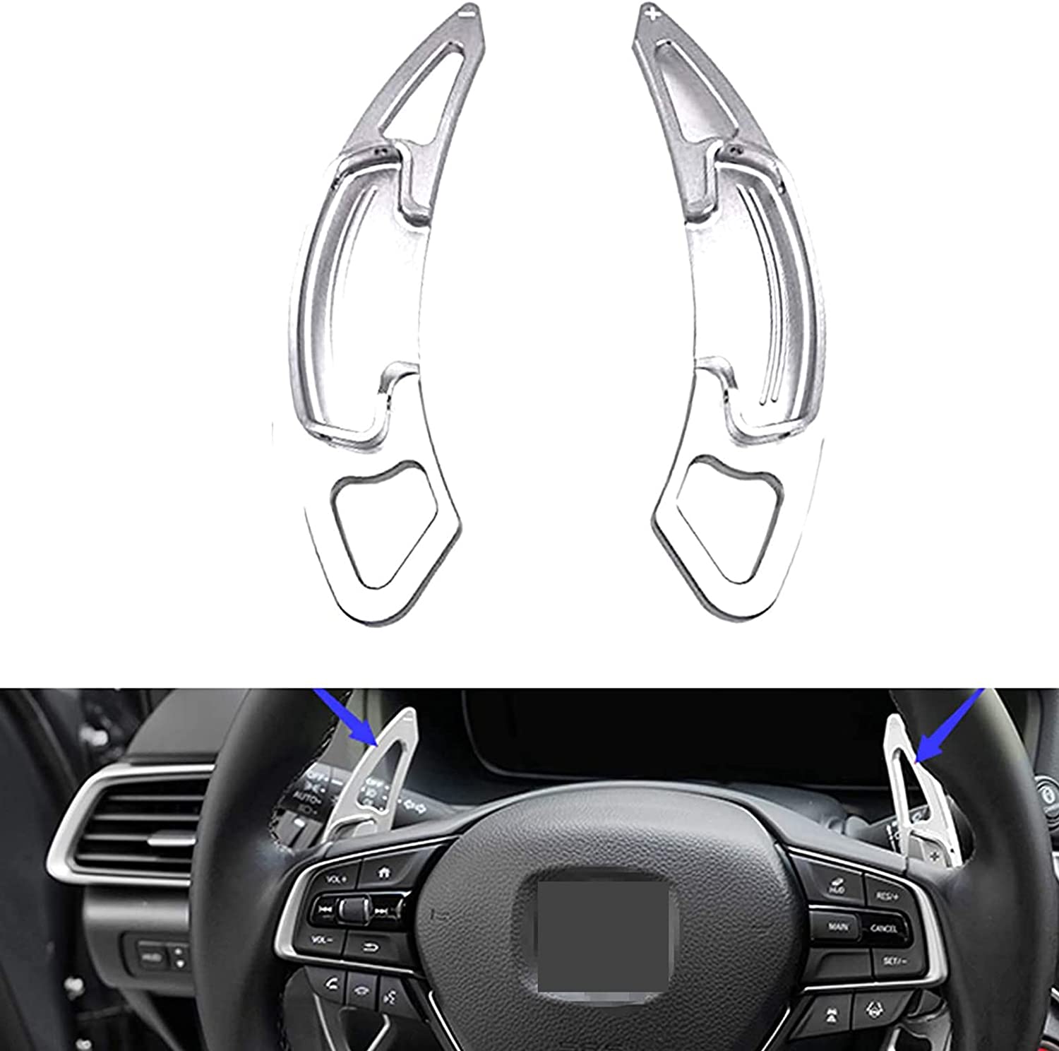 Aluminum Alloy Paddle Shift Steering Wheel Shifter Extension for Accord Odyssey Spirior Civic CR-V UR-V Hybird Inspex Insight Crown Road, for CDX RDX ILX MDX TXL TLX-L - Delicate Leather