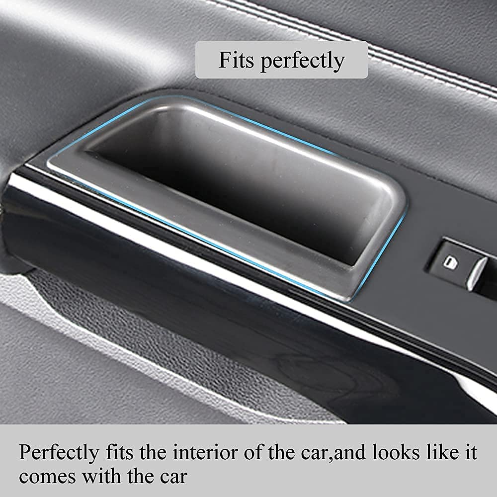 4PCS Door Grab Tray Door Organizer Compatible with Explorer 2020 2021 2022 Armrest Phone Container Handle Insert ABS Tray Storage Box Glove Pallet - Delicate Leather