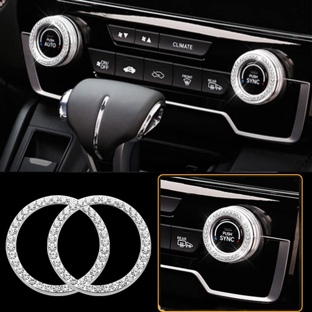 3Pcs Bling Car Steering Wheel Diamond Decal Cover Sticker Accessories Compatible with Camry, Corolla, Rav4, Tundra RAV 4, Highlander - Delicate Leather