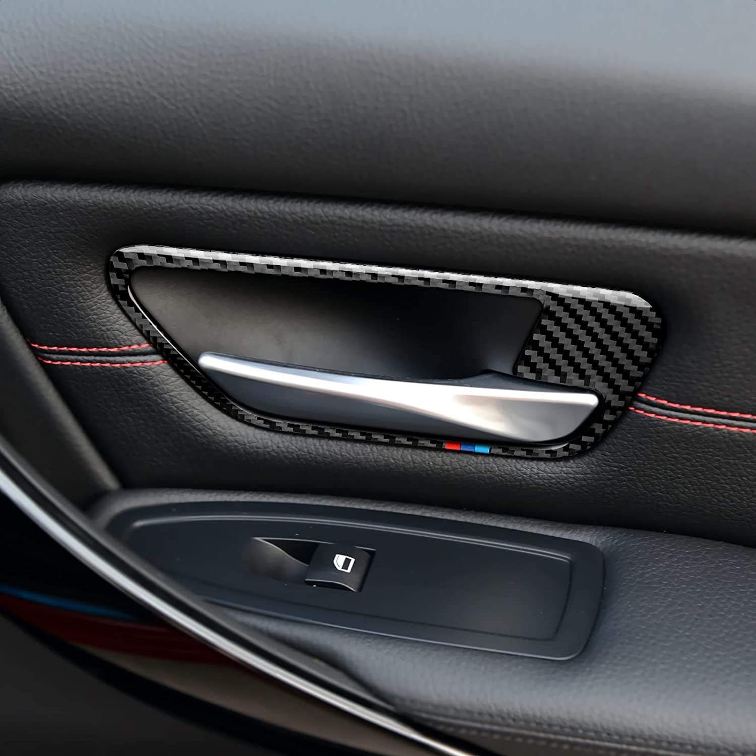 2PCS Car Door Bowl Frame Decals Sticker Carbon Fiber Trim Compatible with BMW F30 F31 F34 3GT F32 F33 F36 2012 2013 2014 2015 2016 2017 2018 2019 Interior Accessories - Delicate Leather