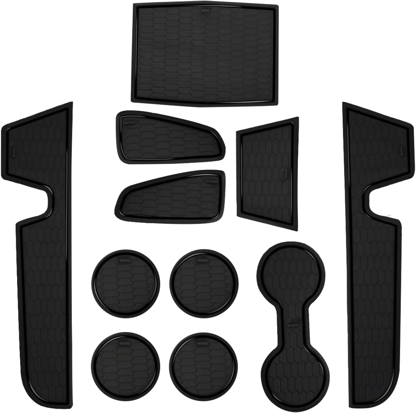 Anti-Dust Upgraded Interior Liner Pads Accessories, Fit for 2017-2022 Corolla (Hatchback) as Cup Holder Inserts, Center Console Liner Mats, Door Pocket Liners, 11-pc Set - Delicate Leather