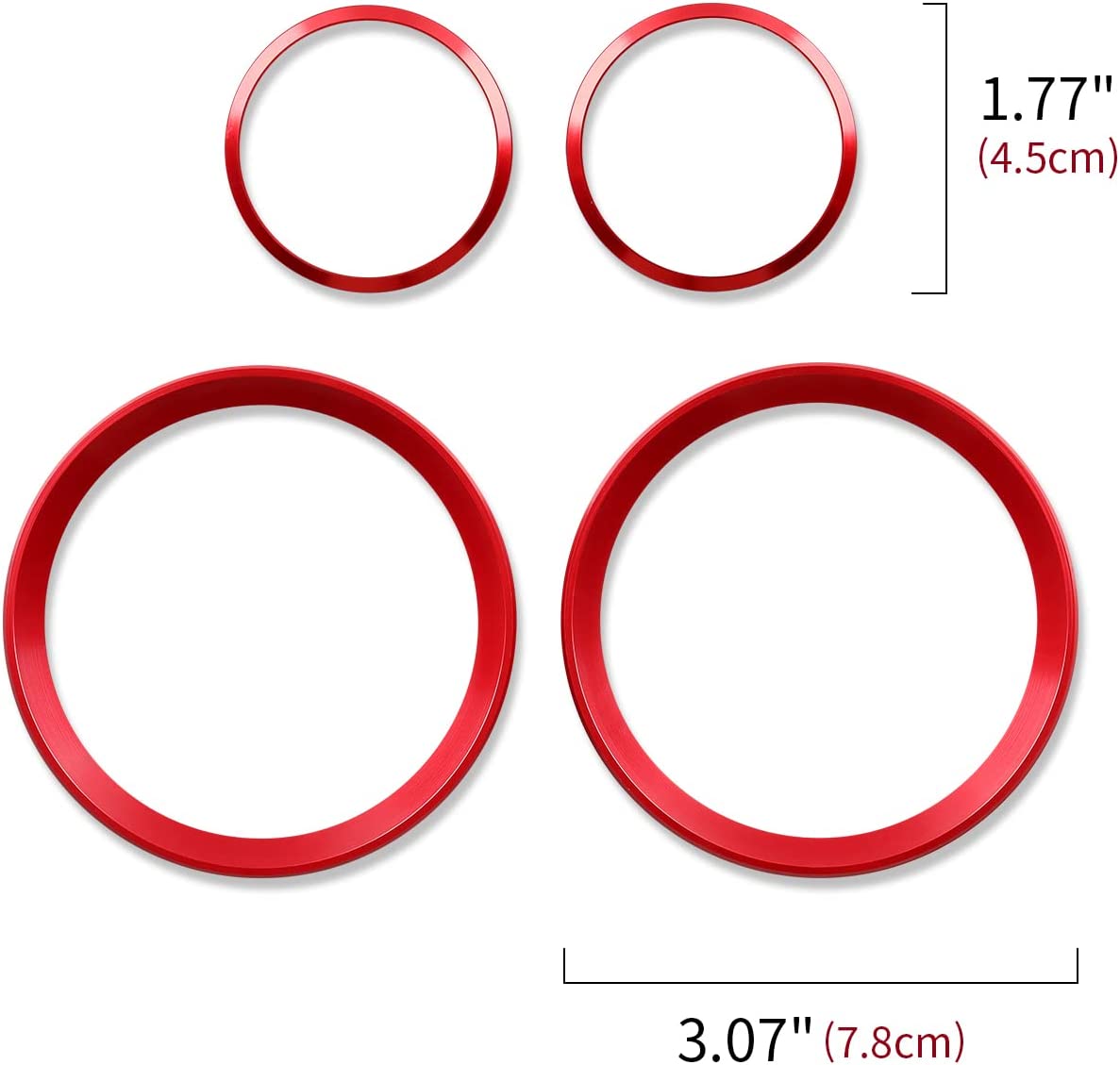 PCS Car Air Vent Frame Trim AC Sticker Decals Aluminum Alloy Compatible with Giulia 2017 2018 2019 Accessories (Rear) -- Stelvio NOT FIT - Delicate Leather