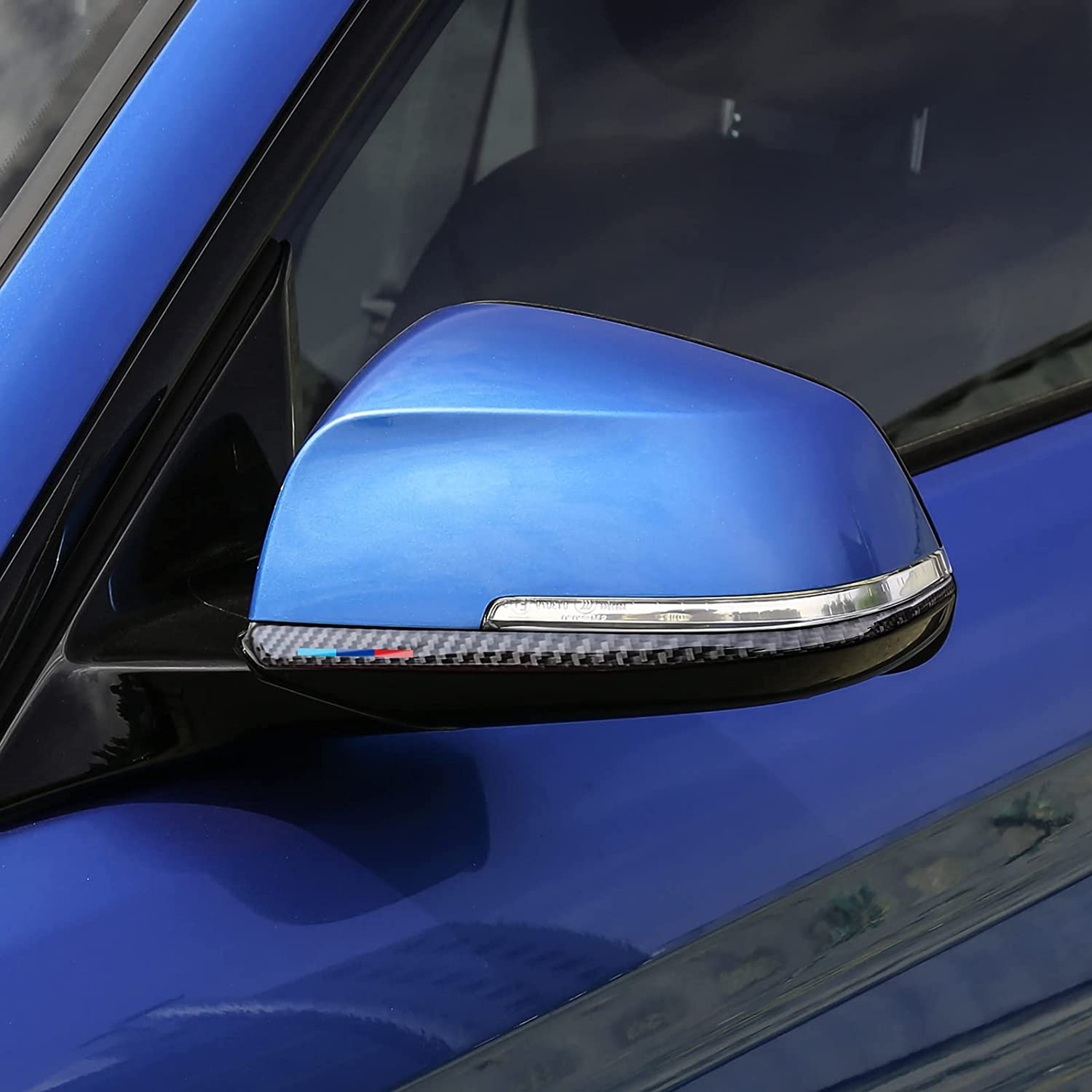 2PCS Car Rearview Mirror Protector Strip Anti-Collision Sticker Mirror Bumper Decal Carbon Trim Compatible with BMW F30 F31 F32 F33 F34 F36 3GT 2012 2013 2014 2015 2016 2017 2018 2019 Accessories - Delicate Leather
