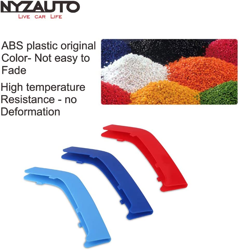 M-Colored Stripe Grille Insert Trims Compatible with 2013-2018 F30 F31 3 Series 316i 318i 320i 328i 330i 335i 340i Kidney Grilles (8 Beams, Not Fit 11 Beams) - Delicate Leather