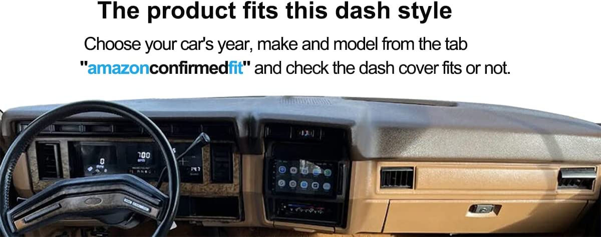 Dashboard Cover Dash Cover Mat Fit for F100 F150 F250 F350 1980 1981 1982 1983 1984 1985 1986 (80-86 Black) J71 - Delicate Leather