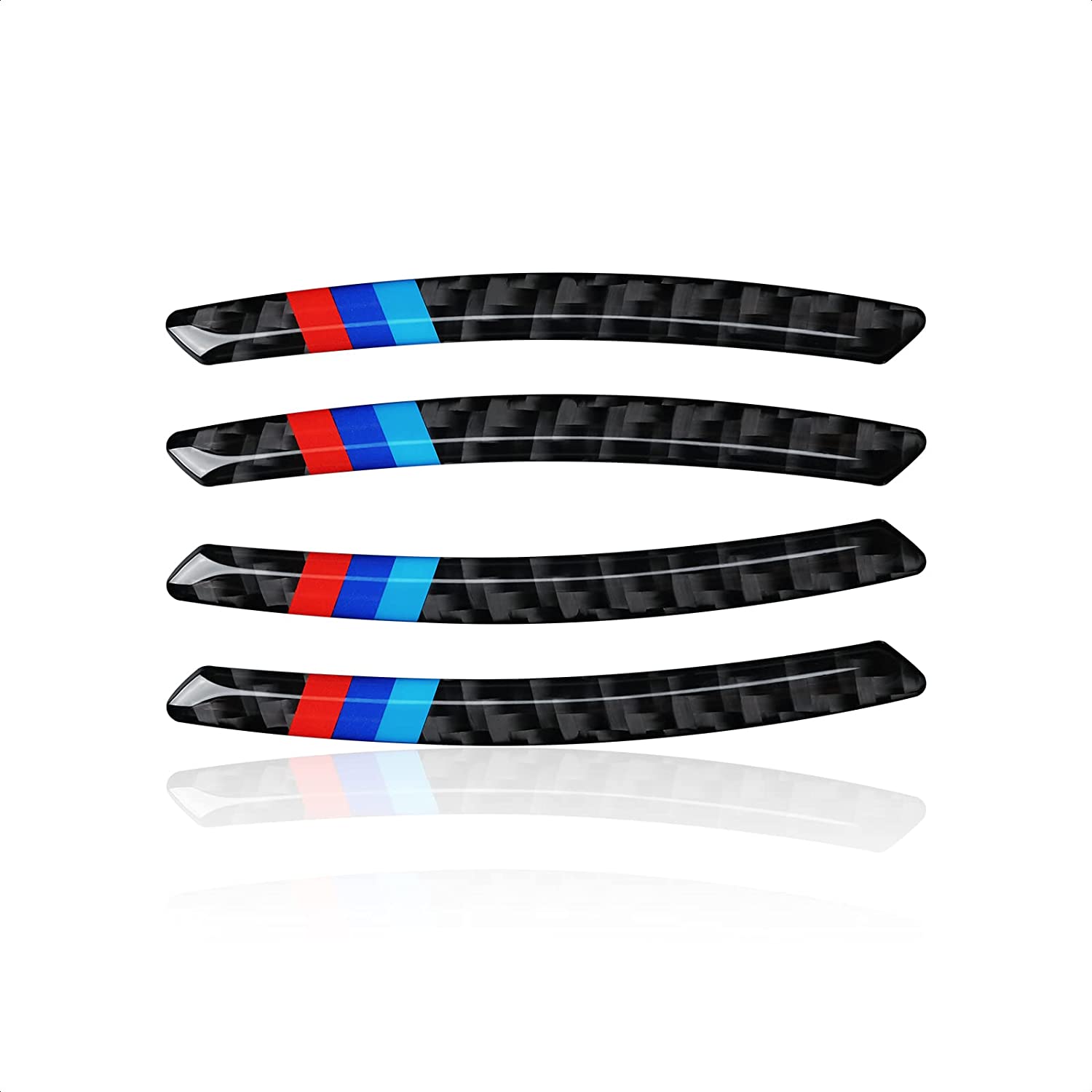 4PCS Universal Car Wheel Center Emblems Sticker Cover Carbon Fiber Wheel Protection Decal Trim Wheel Decoration fit for Series X1 X2 X3 X4 X5 X6 Accessories - Delicate Leather