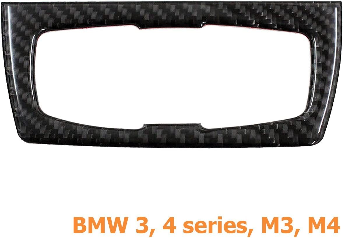 Headlight Switch Button Frame Cover Trim, Real Carbon Fiber, Compatible with BMW 3 Series F30 F31 2012-2018, GT F34 2014-2018, 4 Series F32 F33 F36 2014-2018 (2.24"x2.83") - Delicate Leather