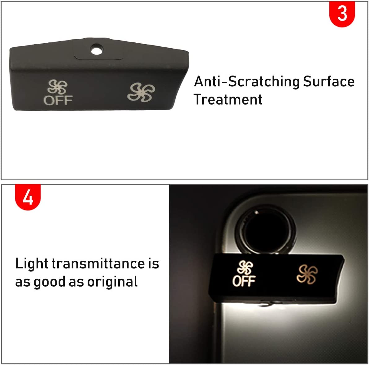 Compatible with Climate Control Button Fan Speed Button Replacement, AC Button for 5' F07/F10,6' F06/F12/F13,7' F01/F02/F04,X5 F15/M F85,X6 F16/M F86 (Only for AC Panel with 12 Buttons) - Delicate Leather