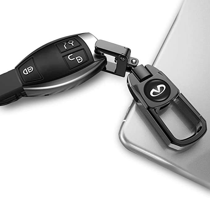 Metal Car Keychains Replacement with Logo, Custom fit for Car Key Chain, Key Chains for Women Keychain Accessories, Family Present, black - Delicate Leather