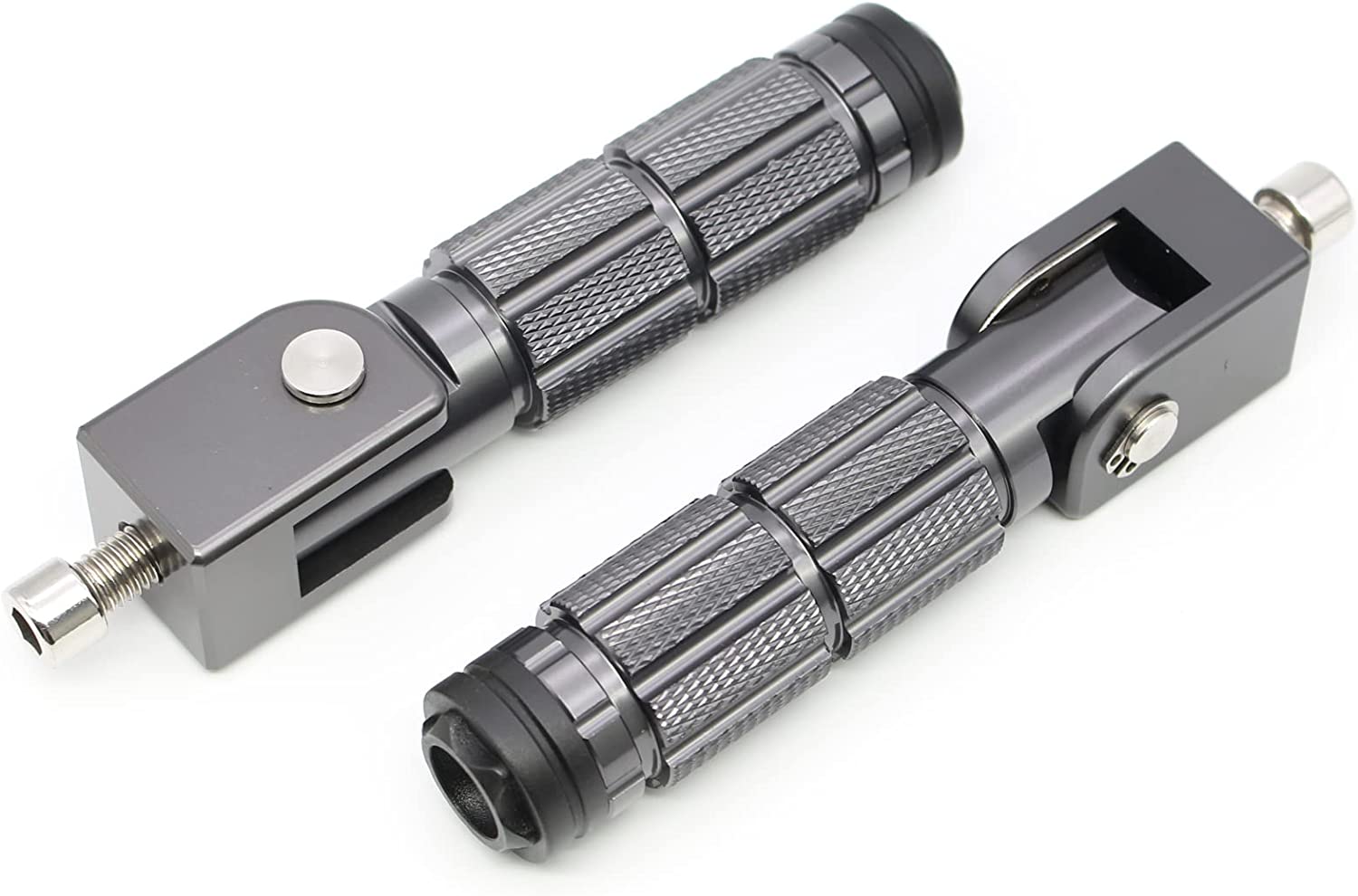 8mm CNC Motorcycle Knurled Foot pegs Front Footpeg Anti-Skid Rearsets Footrest Passenger Pedal Universal - Delicate Leather