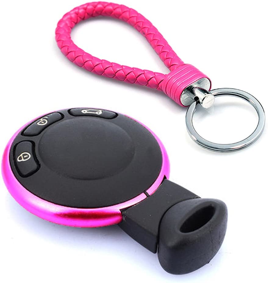 Aluminum Remote Control Key Ring with Keychain Protective Ring Replacement Key Fob Ring Rim Trim Cover Car Key Decoration Accessories - Delicate Leather