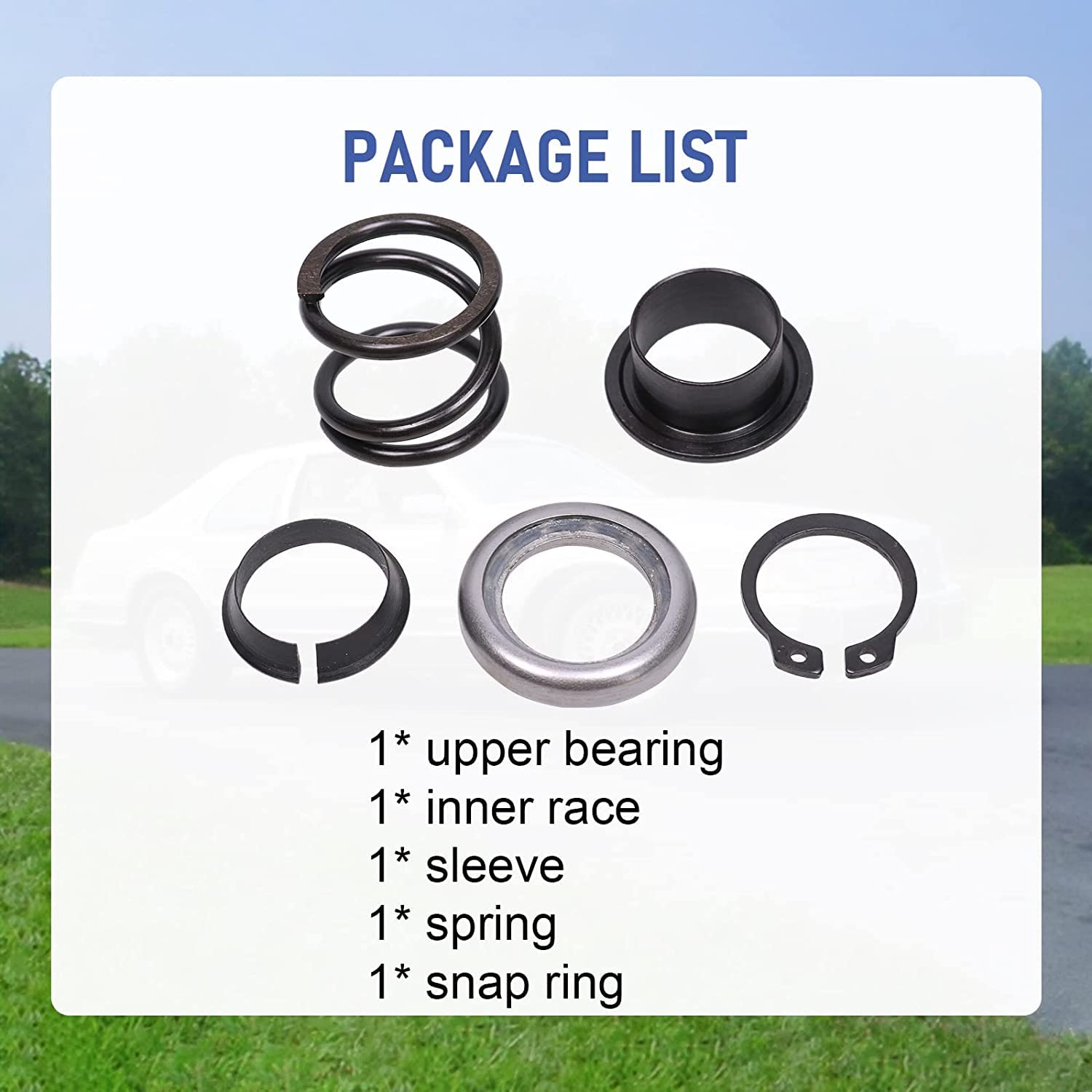 Steering Column Upper Bearing Kit - for Tilt/No Tilt, Compatible with 1992-up Ford Lincoln Mercury, Replace F4DZ-3517-A Steering Column Parts - Delicate Leather