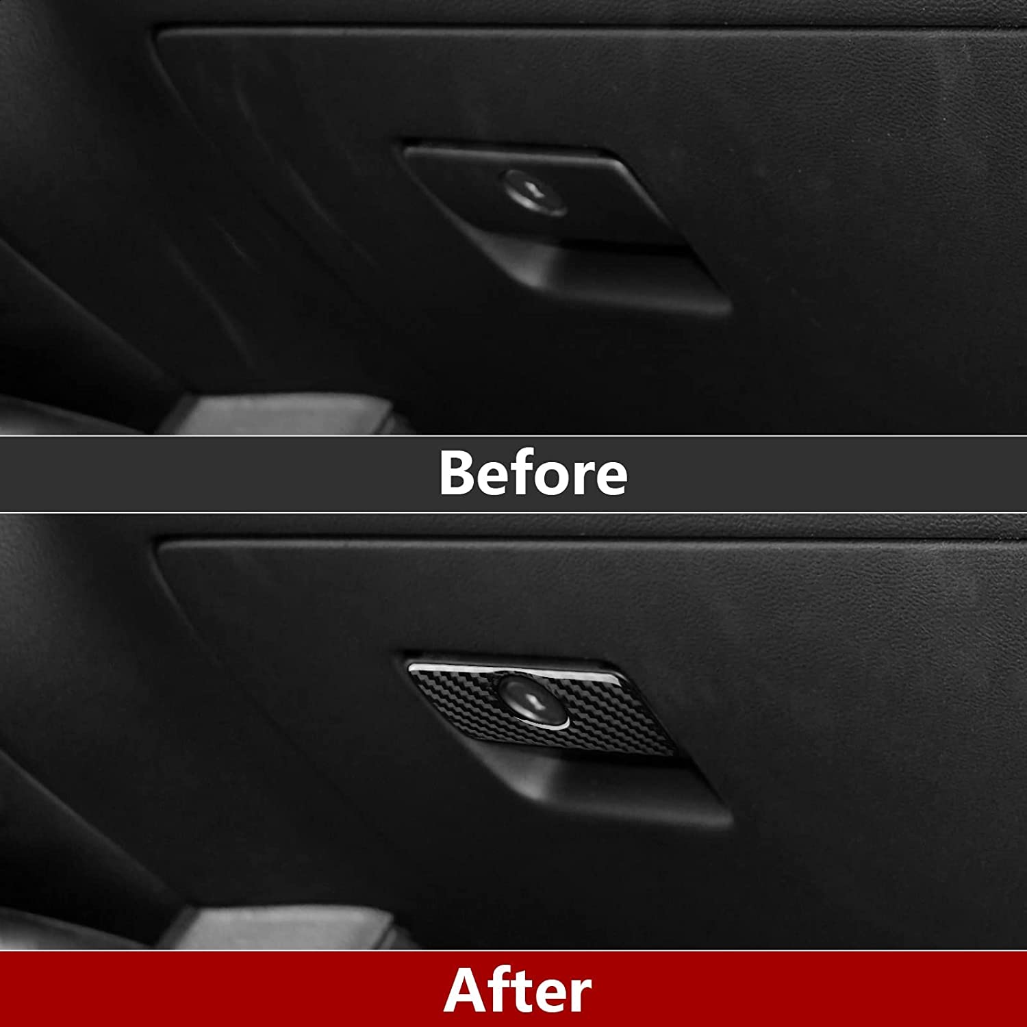 Car Co-Pilot Storage Box Sticker Decal Carbon Fiber Interior Trim Cover Compatible with Camaro 2010 2011 2012 2013 2014 2015 Accessories - Delicate Leather