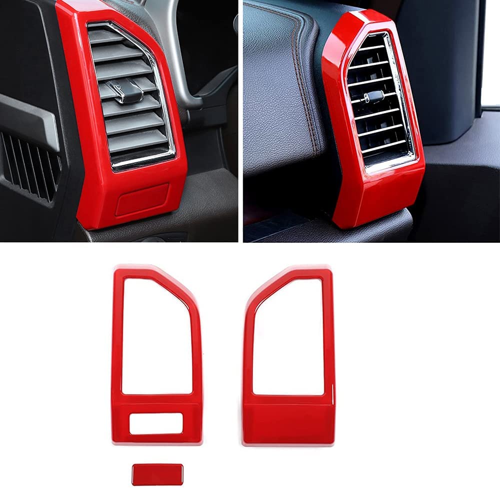 F-150 ABS Red Dash Air Conditioner Outlet Vent Trim - Delicate Leather