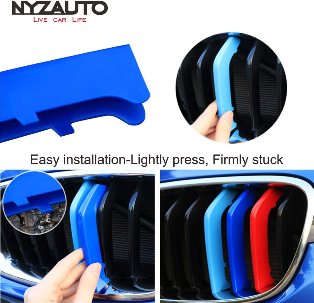 M-Colored Stripe Grille Insert Trims Compatible with 2014-up F22 F23 2-Series 228i 230i 235i 220i Grill Insert Stripes (8 Beam) - Delicate Leather