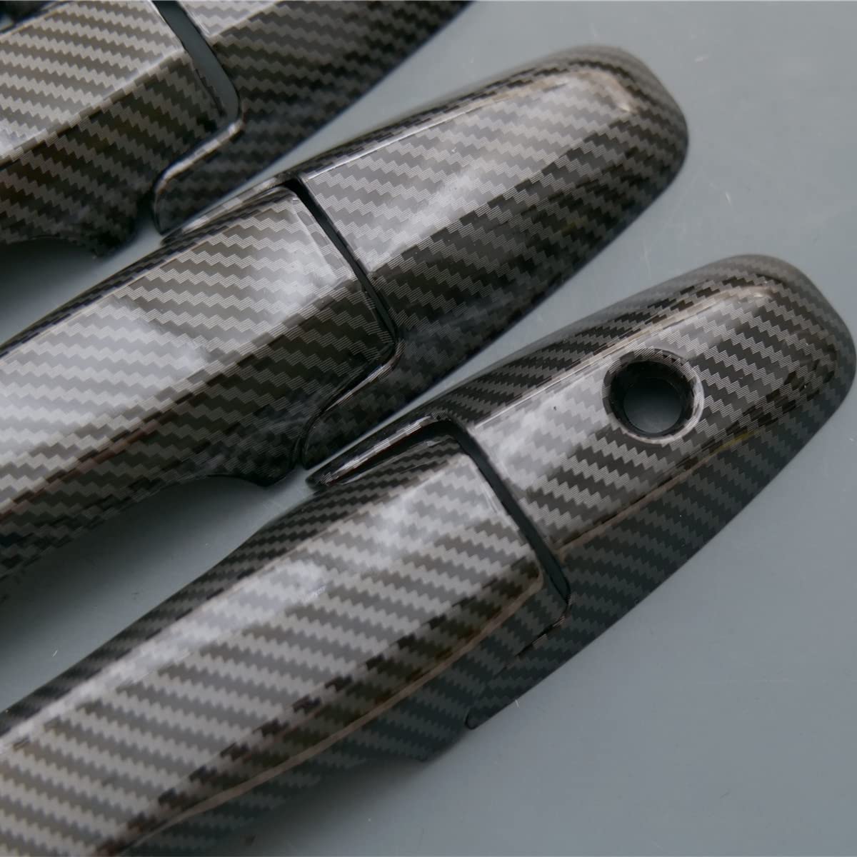 1 Set Sport Carbon Fiber Style Door Handle Cover Trim Compatible with Honda Civic 2006-2011 Pilot 2009-2015 - Delicate Leather