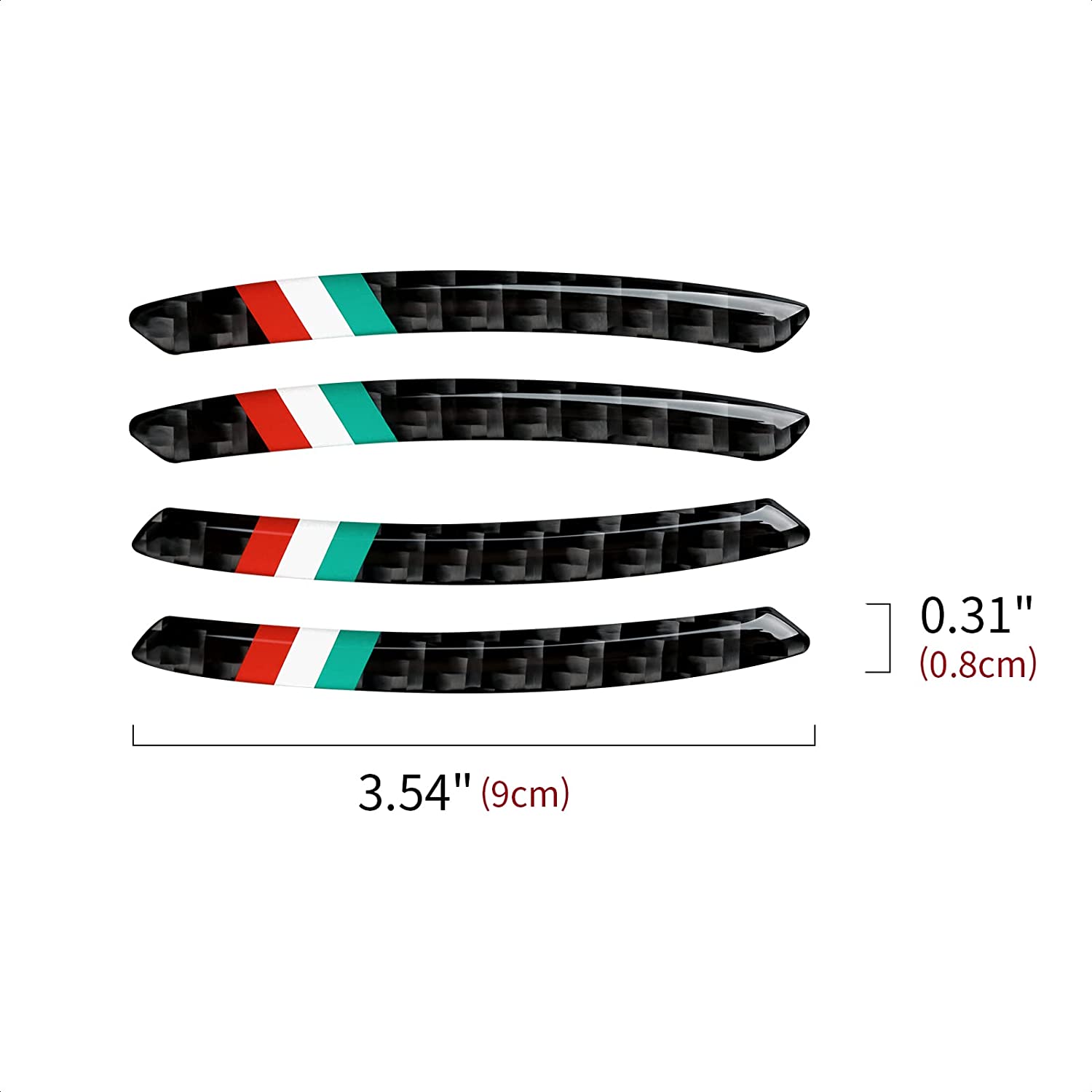 4PCS Universal Car Wheel Center Emblems Sticker Carbon Fiber Wheel Protection Decal Trim Cover Wheel Decoration Abarth Accessories - Delicate Leather