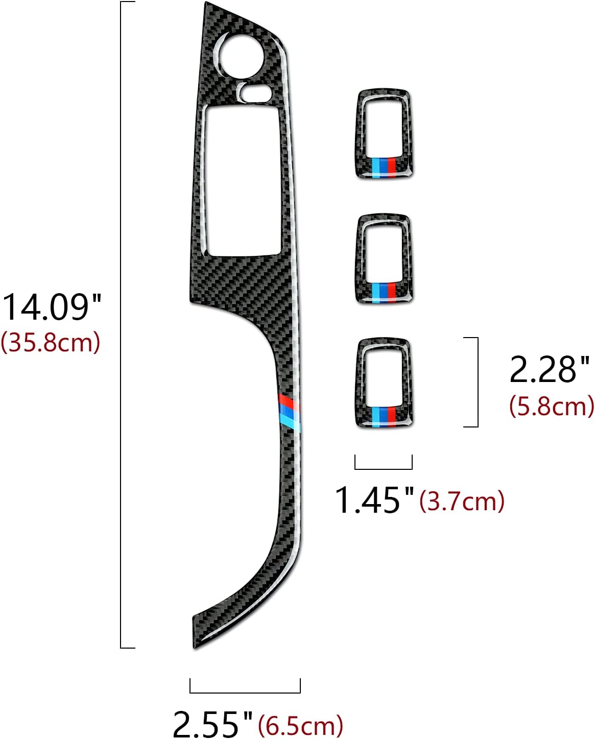 Car Window Lift Trim Switch Panel Sticker Decal Carbon Fiber Trim fits for E90 Interior Accessories - Delicate Leather