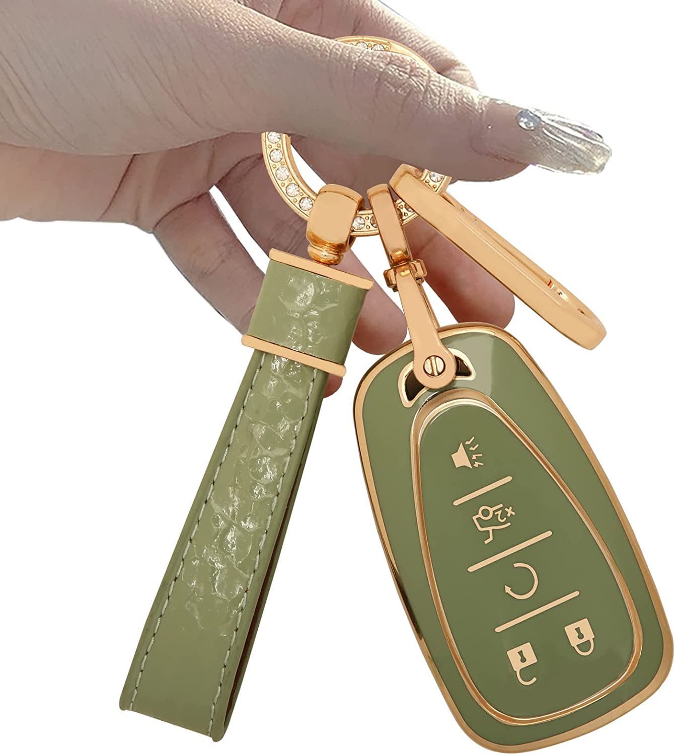 Key fob Cover.Two different materials keychain Accessories, 5 colors TPU key Cover 5 Buttons Smart Key