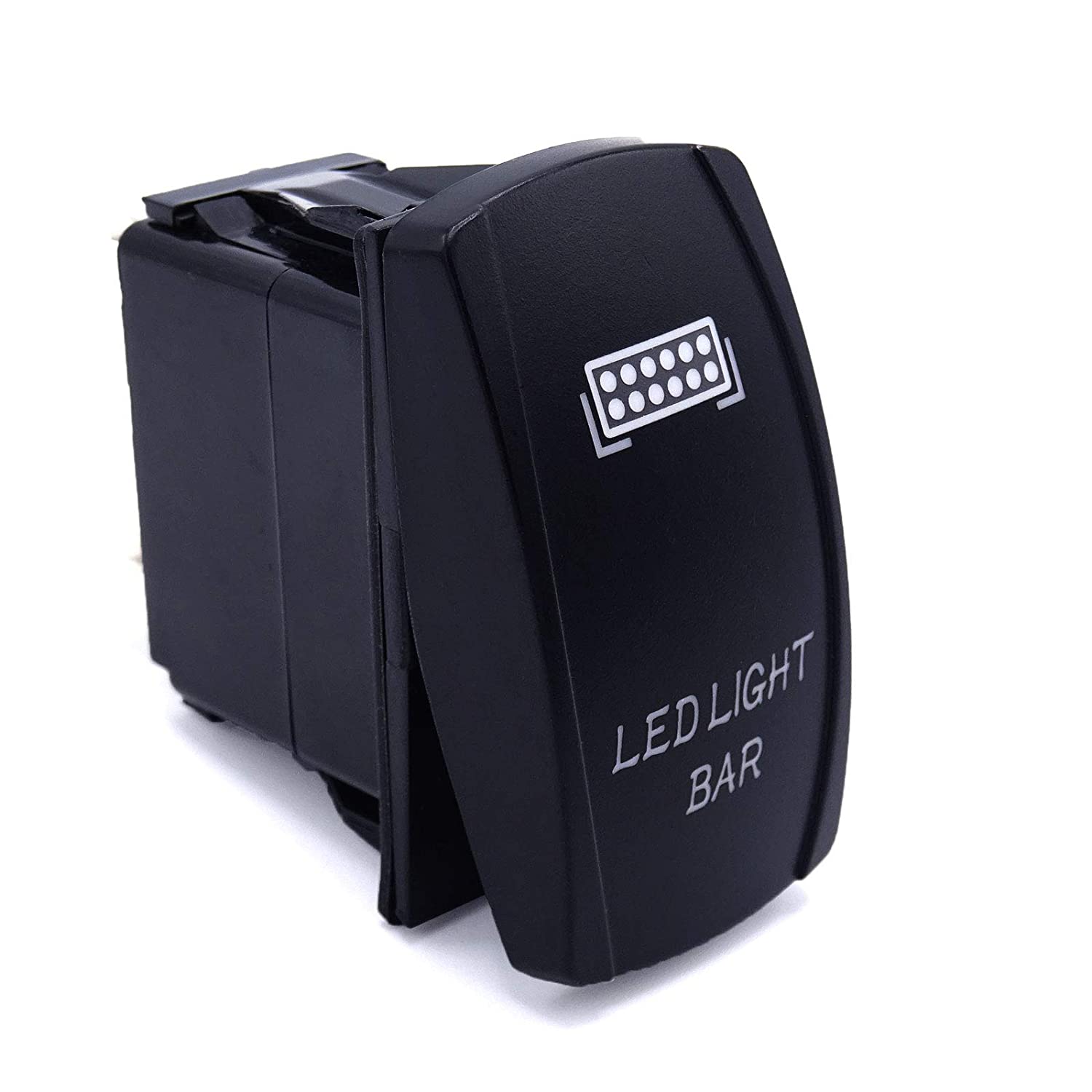 Laser LED Light Bar Rocker Switch ON-Off LED Light 20A 12V, 5pin, Blue Compatible with Cars, Trucks, UTV, ATV, Boat, Tractor, Auto, 4x4, 4WD - Delicate Leather