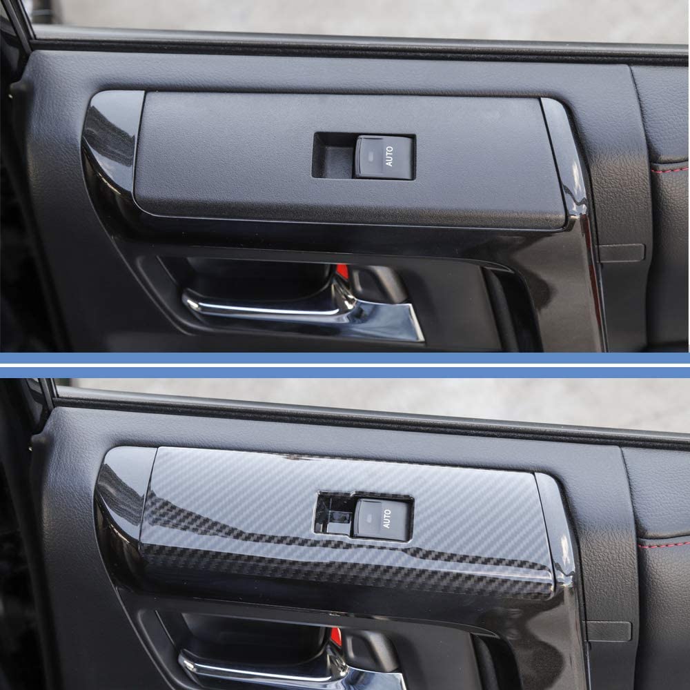 4runner Window Lift Switch Decoration Trim fit 4runner SUV 2010-2019 NOT Fit Right Hand Drive(Carbon Fiber Grain) - Delicate Leather
