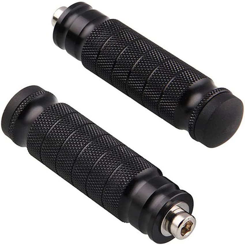 8mm CNC Motorcycle Knurled Foot pegs Front Footpeg Anti-Skid Rearsets Footrest Passenger Pedal Universal - Delicate Leather