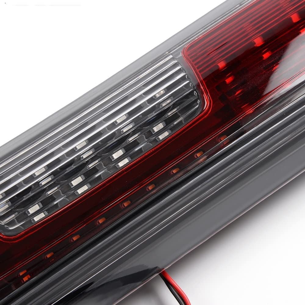 LED 3rd Brake Light, Compatible with 14-18 Silverado 1500 2500HD 3500 3500HD/14-18 GMC Sierra 1500 2500HD Third Brake Stop Lamp Light Clear&Red Lens Black Housing - Delicate Leather